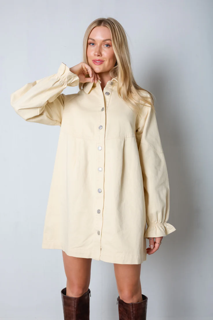 Cream and Sugar Denim Dress - Image 3